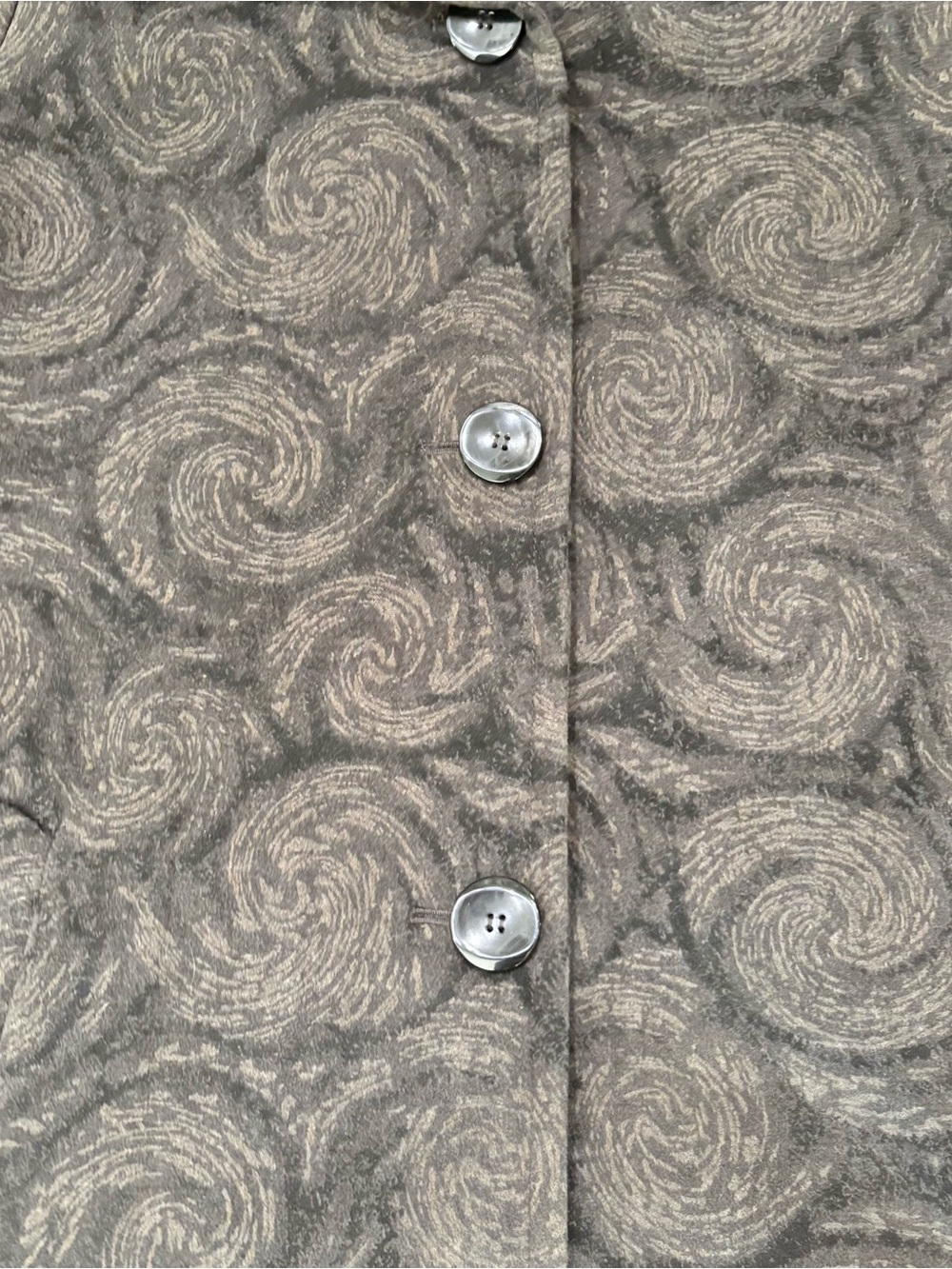 JM Collection Charcoal Swirl Pattern Button-Up Jacket - Picture 3 of 4
